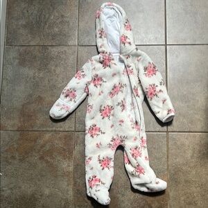 Laura Ashley Pink Floral Footie One Piece